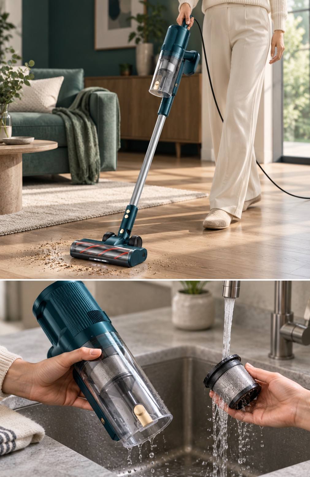 Inspect the filter cleaning detail before trusting a product claim.